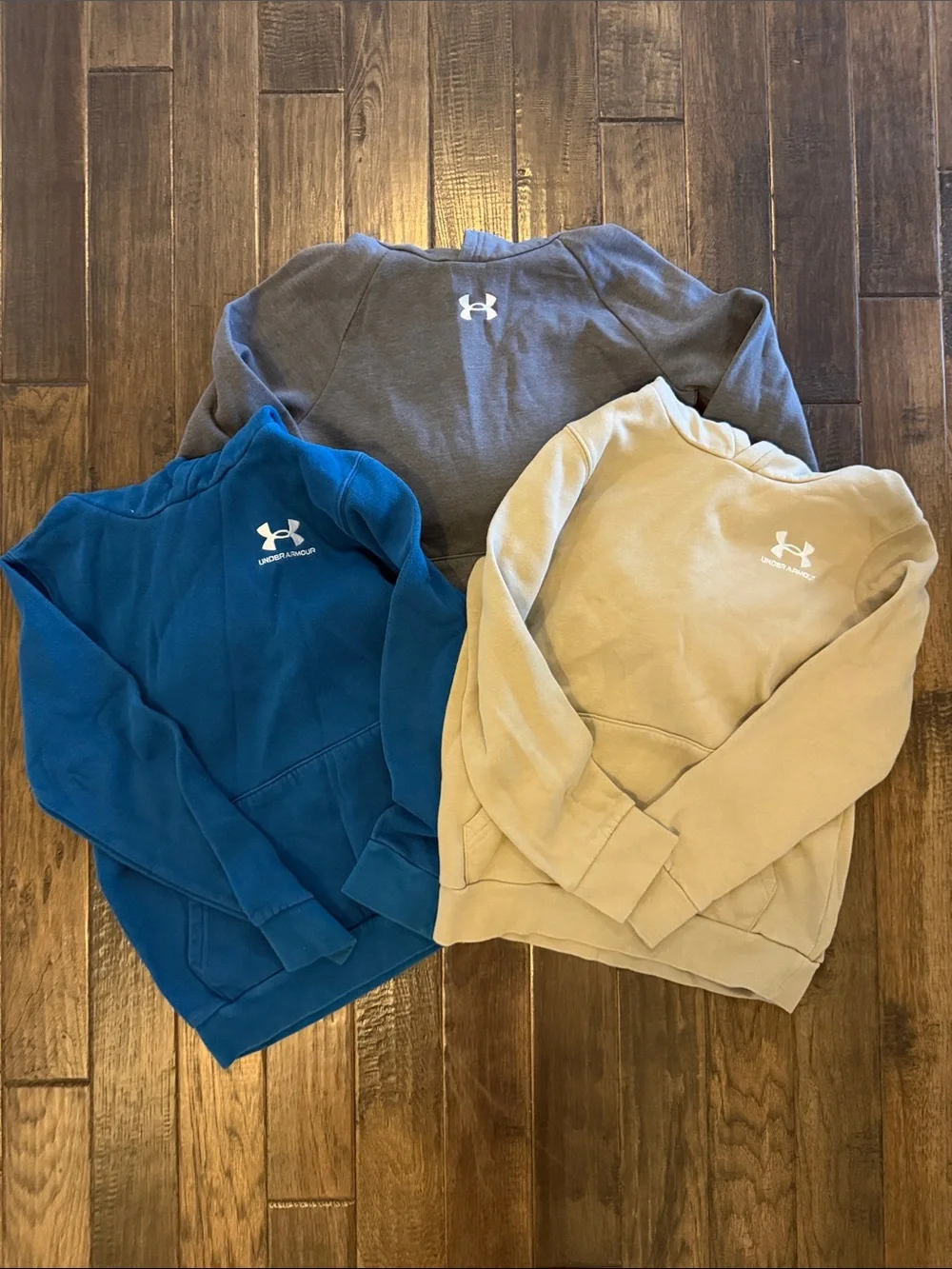 Bundle of 4 - Under Armour Boys Hoodie Sweatshirt Size M - Blue, Gray, Teal, Tan